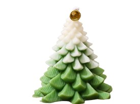 Molde silicona arbol navidad hojas rayadas grandes 